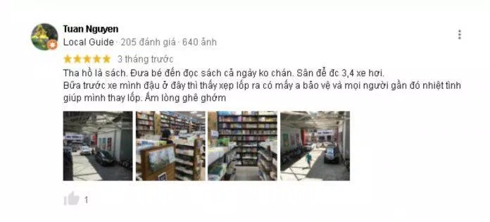 Đánh giá của khách hàng về Nhà sách Fahasha Tân Định. (Nguồn:  TinhVe)