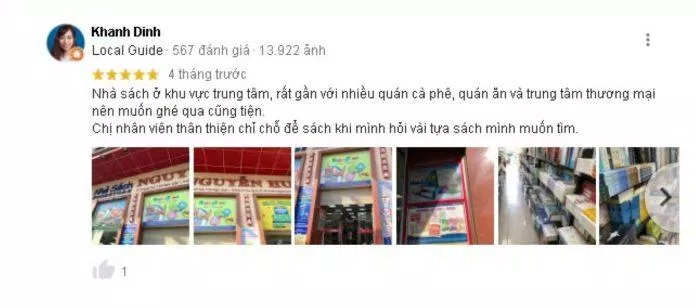 Đánh giá của khách hàng về Nhà sách Nguyễn Huệ (Nguồn: TinhVe)
