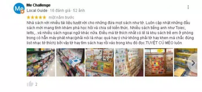 Đánh giá của khách hàng về Nhà sách Nguyễn Huệ (Nguồn: TinhVe)