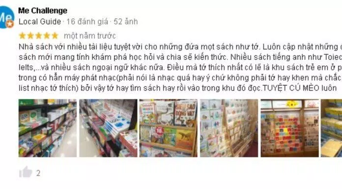 Đánh giá của khách hàng về Nhà sách Nguyễn Huệ (Nguồn: BlogAnChoi)