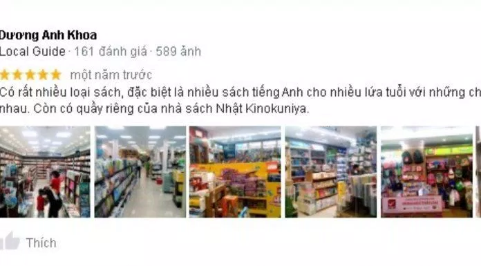 Đánh giá của khách hàng về Nhà sách Nguyễn Huệ (Nguồn: BlogAnChoi)