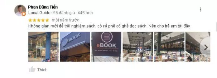 Đánh giá của khách hàng về nhà sách Ebook. (Nguồn: TinhVe)
