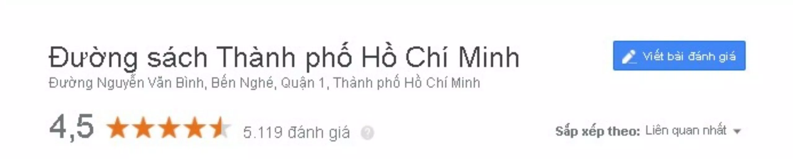 Đánh giá của khách hàng về đường sách Nguyễn Văn Bình. (Nguồn: BlogAnChoi)