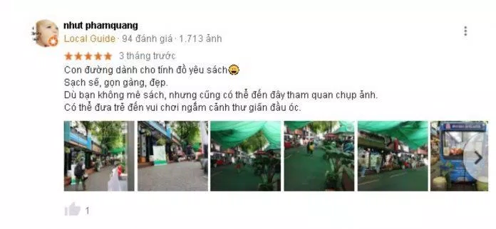 Đánh giá của khách hàng về đường sách Nguyễn Văn Bình. (Nguồn: TinhVe)