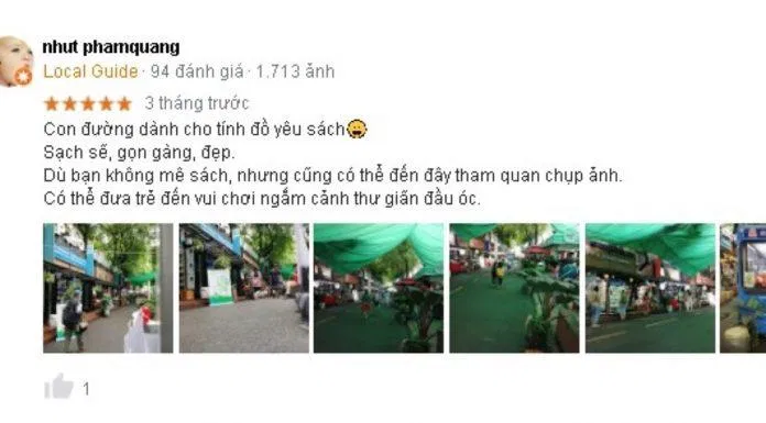 Đánh giá của khách hàng về đường sách Nguyễn Văn Bình. (Nguồn: BlogAnChoi)