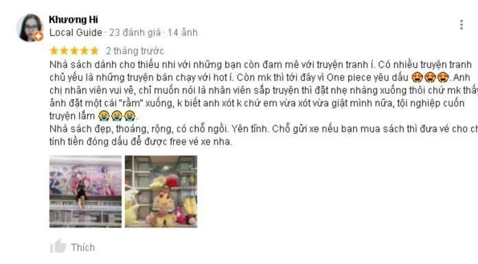Đánh giá của khách hàng về trung tâm sách Kim Đồng. (Nguồn: BlogAnChoi)
