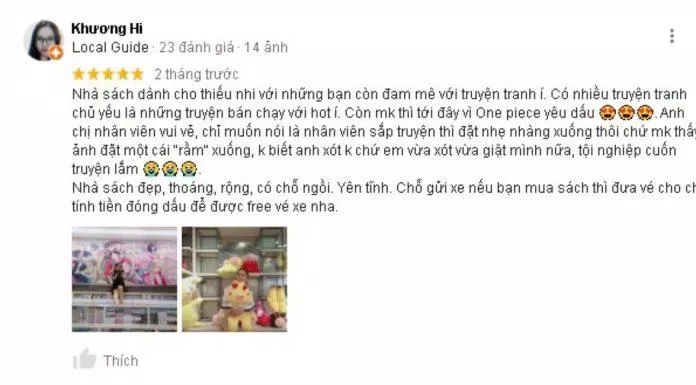 Đánh giá của khách hàng về trung tâm sách Kim Đồng. (Nguồn: BlogAnChoi)