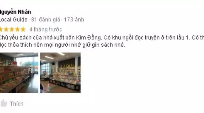 Đánh giá của khách hàng về trung tâm sách Kim Đồng. (Nguồn: BlogAnChoi)