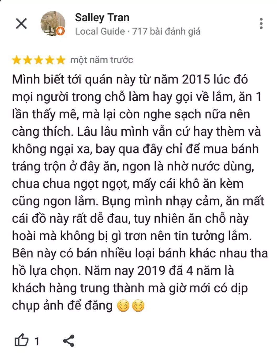 Đánh giá của khách về quán (ảnh: BlogAnChoi)