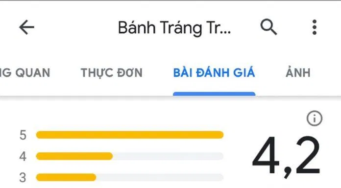 Đánh giá của khách hàng trên Google Maps (ảnh: BlogAnChoi)