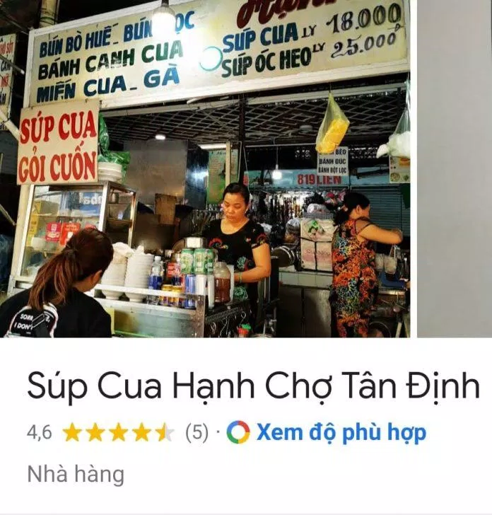 Đánh giá của khách hàng trên Google Maps (nguồn: TinhVe)