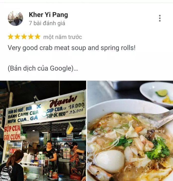 Đánh giá của khách hàng trên Google Maps (nguồn: TinhVe)