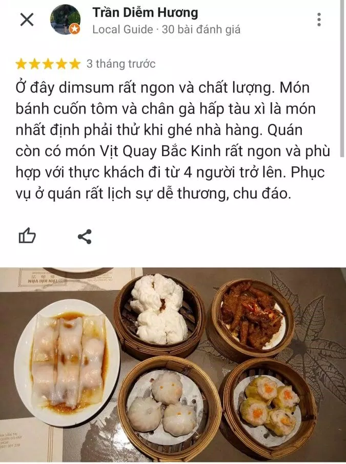 Đánh giá của khách hàng trên Google Maps (nguồn: TinhVe)