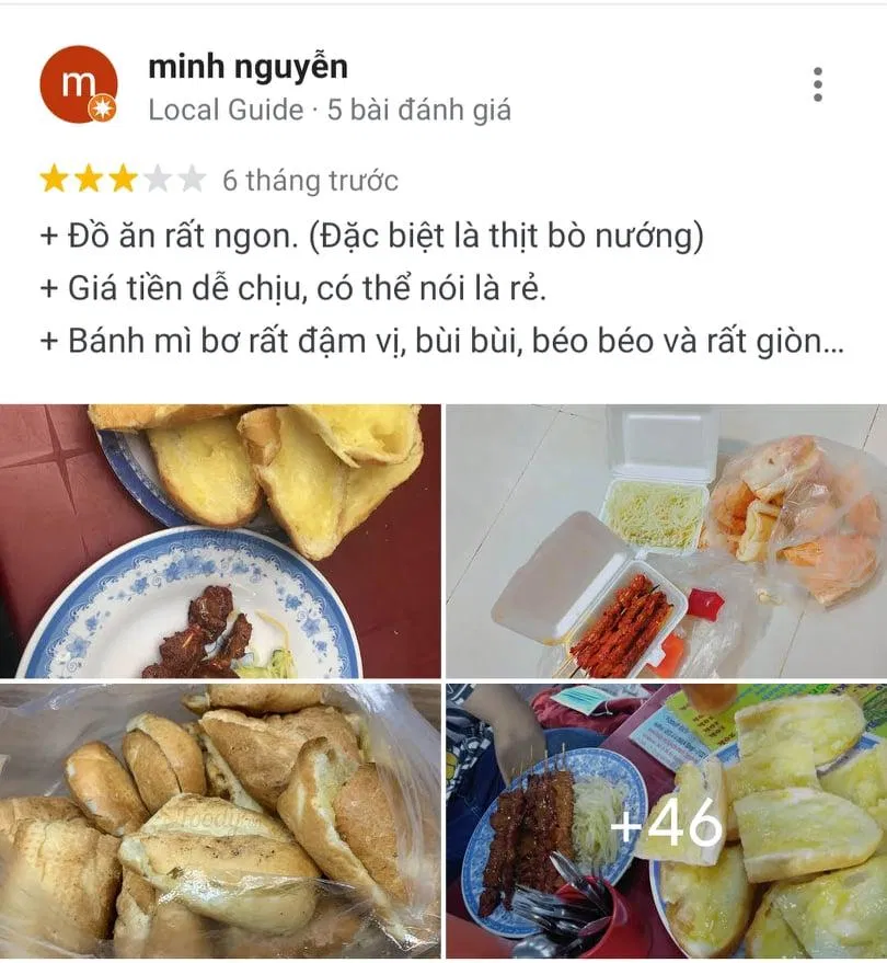 Đánh giá của khách hàng trên Google Maps (nguồn: BlogAnChoi)