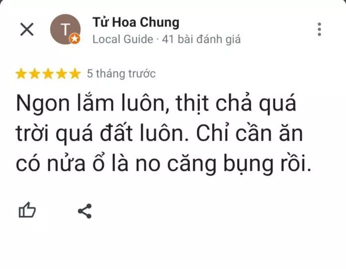 Đánh giá của khách hàng trên Google Maps (nguồn:  TinhVe)