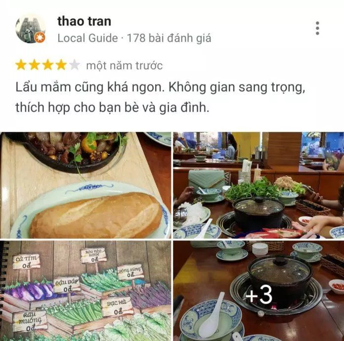 Đánh giá của khách hàng trên Google Maps (nguồn: TinhVe)