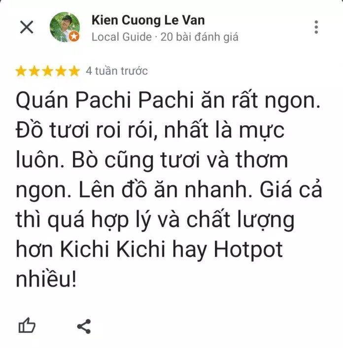 Đánh giá của khách hàng trên Google Maps (nguồn:  TinhVe)