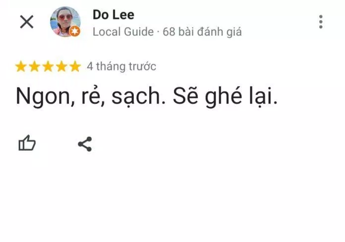 Đánh giá của khách hàng trên Google Maps (nguồn: TinhVe)