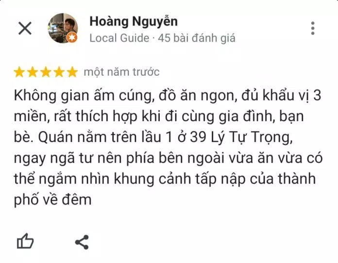 Đánh giá của khách hàng trên Google Maps (nguồn: TinhVe)