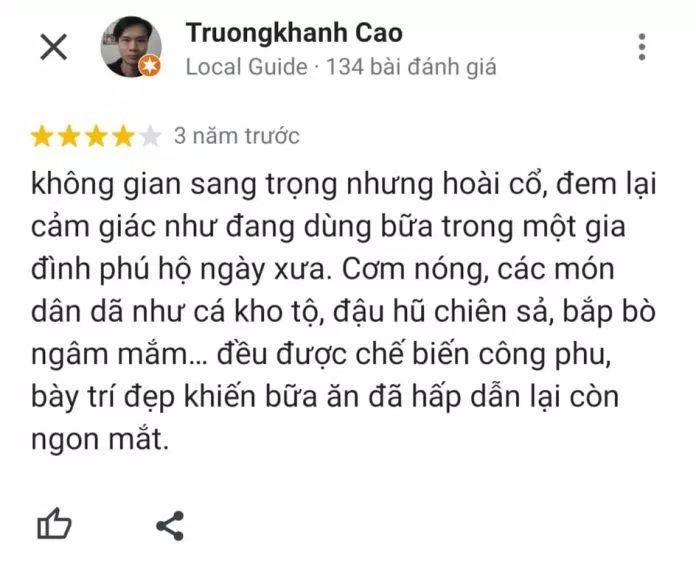 Đánh giá của khách hàng trên Google Maps (nguồn: TinhVe)