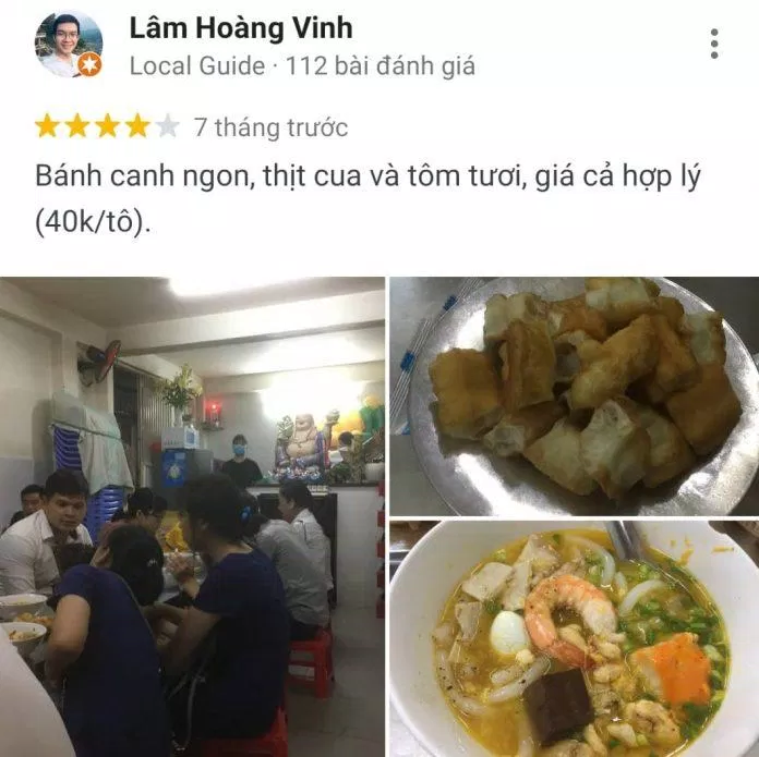 Đánh giá của khách hàng trên Google Maps (nguồn:  TinhVe)