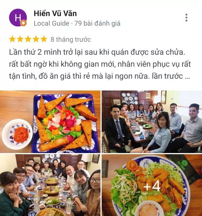 Đánh giá của khách hàng trên Google Maps (nguồn: TinhVe)