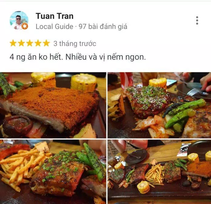 Đánh giá của khách hàng trên Google Maps (nguồn:  TinhVe)