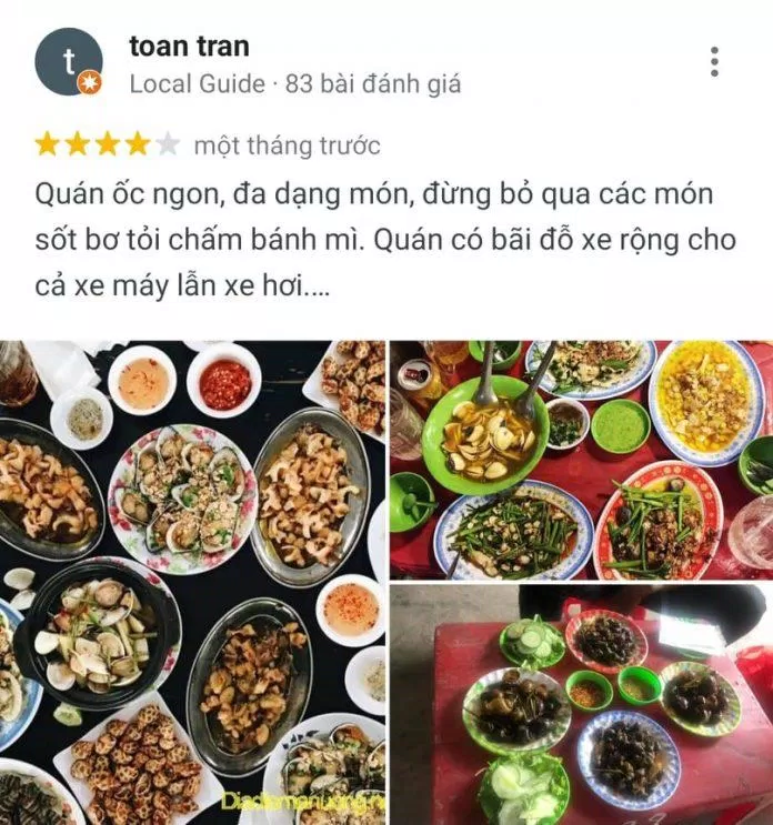 Đánh giá của khách hàng trên Google Maps (nguồn: TinhVe)