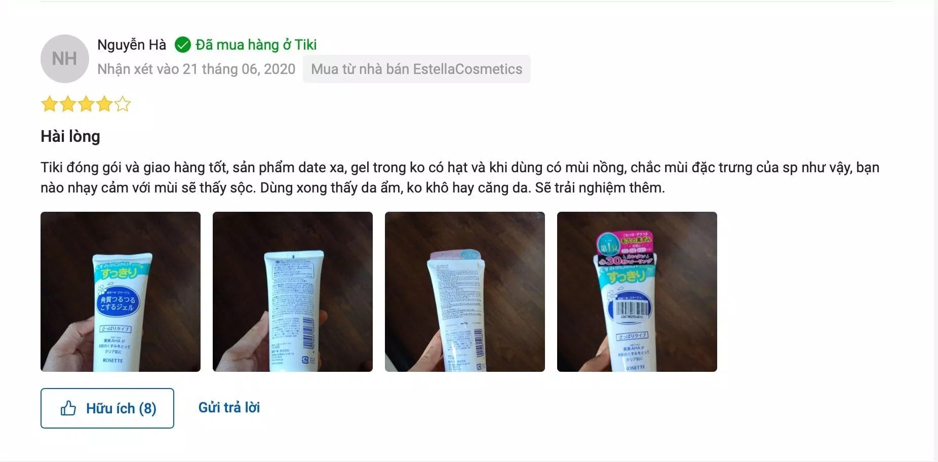 Review ROSETTE Gommage Gentle Peeling Gel (Ảnh BlogAnChoi)