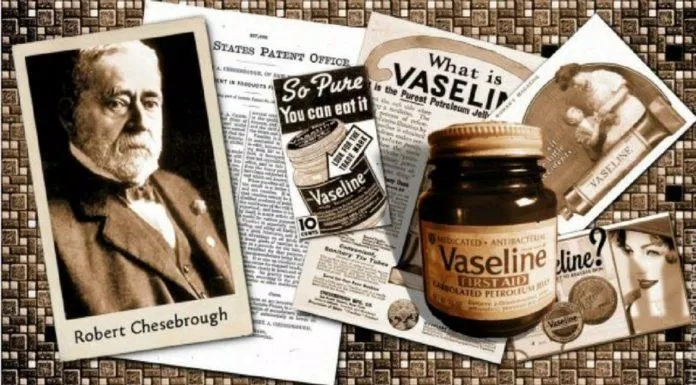 Robert Chesebrough và lọ Vaseline "đời đầu" (ảnh: internet)