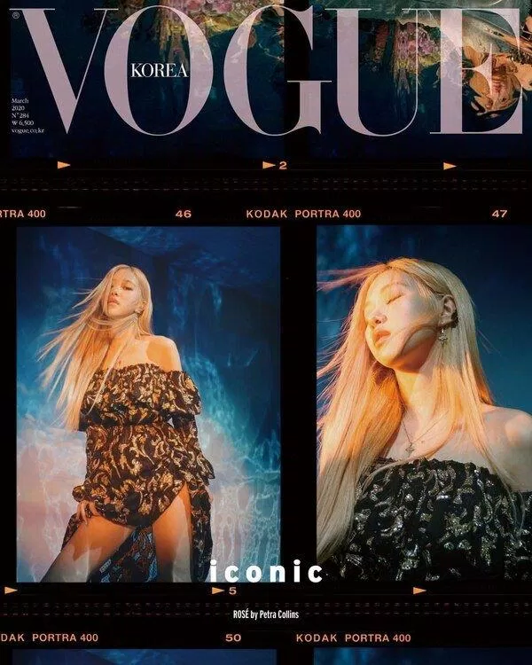 Rosé cùng Saint Laurent trên tạp chí Vogue Korea tháng 3 (Nguồn: Internet)