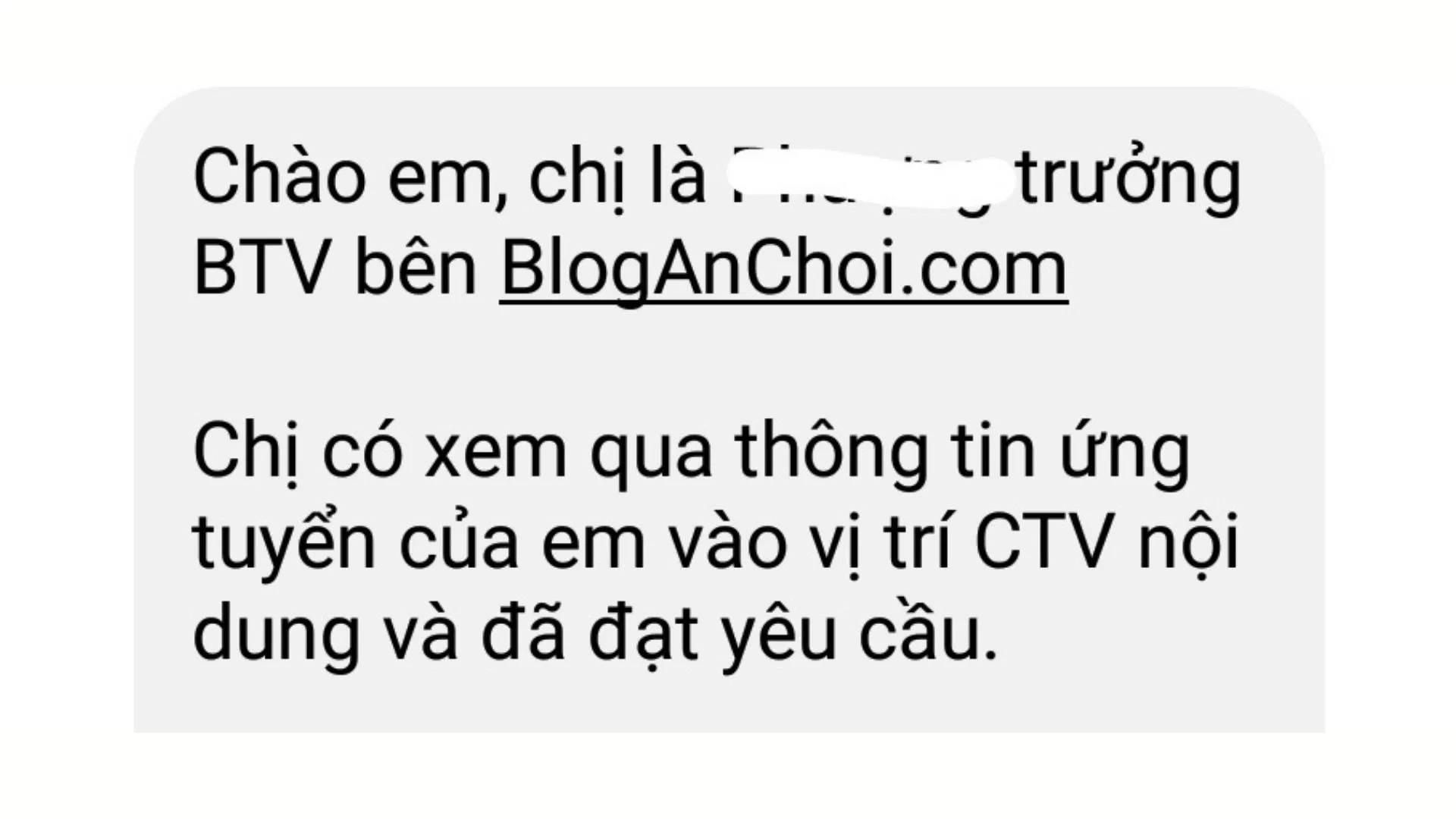 Từ đó tôi đã trở thành CTV chính thức