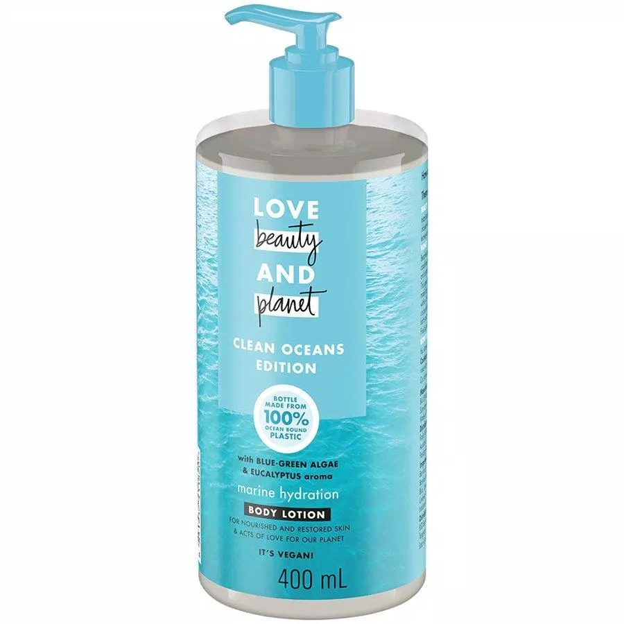 Sữa dưỡng thể Love Beauty and Planet Marine Hydration có thành phần chính là chiết xuất tảo biển và tinh dầu cây bạch đàn (Nguồn: Internet).