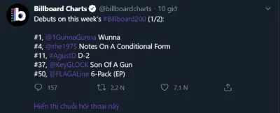 D-2 đạt vị trí thứ 11 trên Billboard 200 (Ảnh: Internet) D-2 đạt vị trí thứ 11 trên Billboard 200 (Ảnh: Internet)