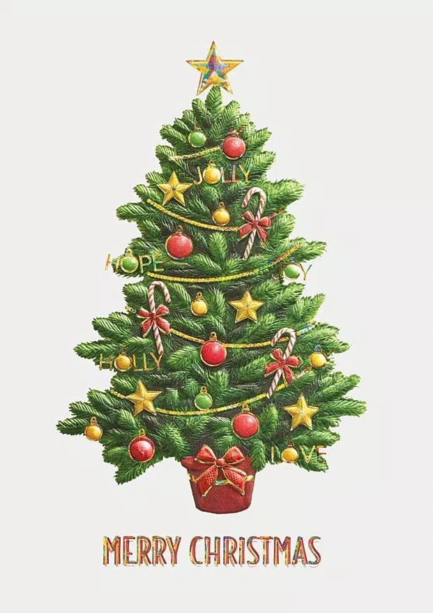 Thiệp Giáng Sinh hình cây thông đẹp sang trọng. (Ảnh: Internet)