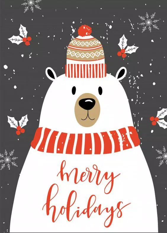 Thiệp chúc mừng giáng sinh hình người tuyết...gấu? (Ảnh: Internet)