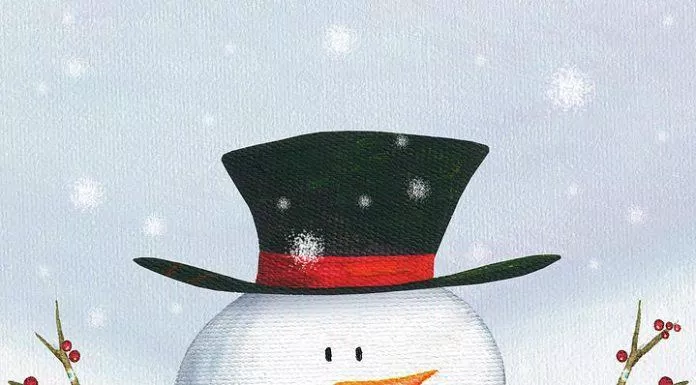 Thiệp chúc mừng giáng sinh hình người tuyết đáng yêu (Ảnh: Internet)