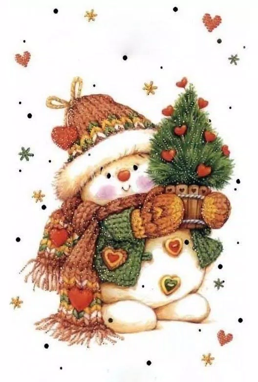 Thiệp chúc mừng giáng sinh hình người tuyết đáng yêu (Ảnh: Internet)