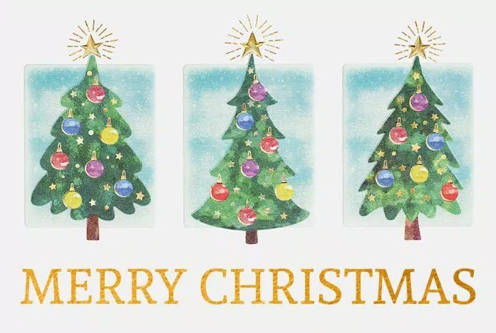Thiệp Giáng Sinh hình cây thông đáng yêu. (Ảnh: Internet)