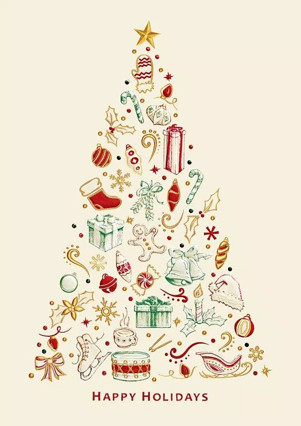Thiệp Giáng Sinh hình cây thông kết bằng kẹo, mong bạn có mùa lễ hội ngọt ngào. (Ảnh: Internet)
