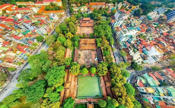 Tổng thể khu Văn Miếu nhìn từ trên cao (Nguồn: Internet)