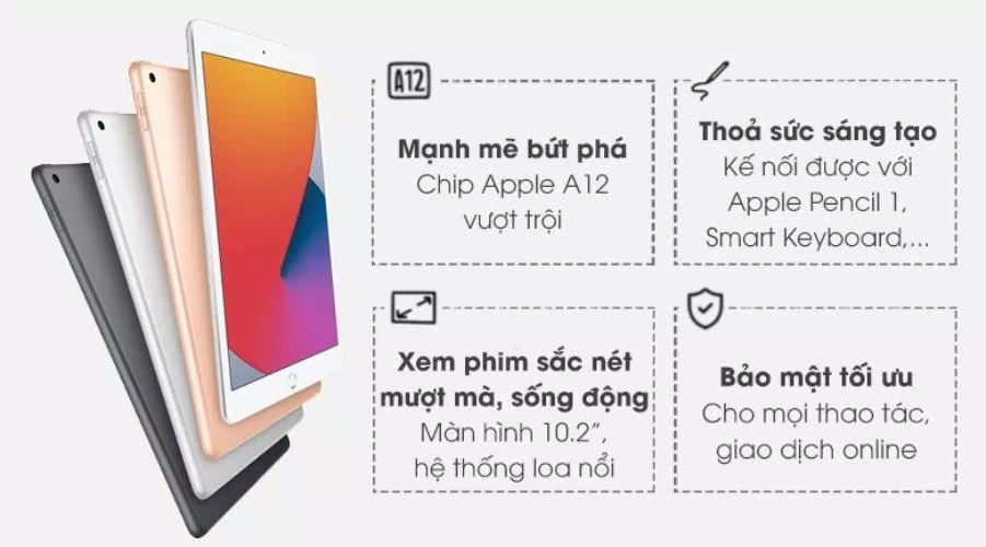 iPad 8 Wifi sở hữu tính năng vượt trội