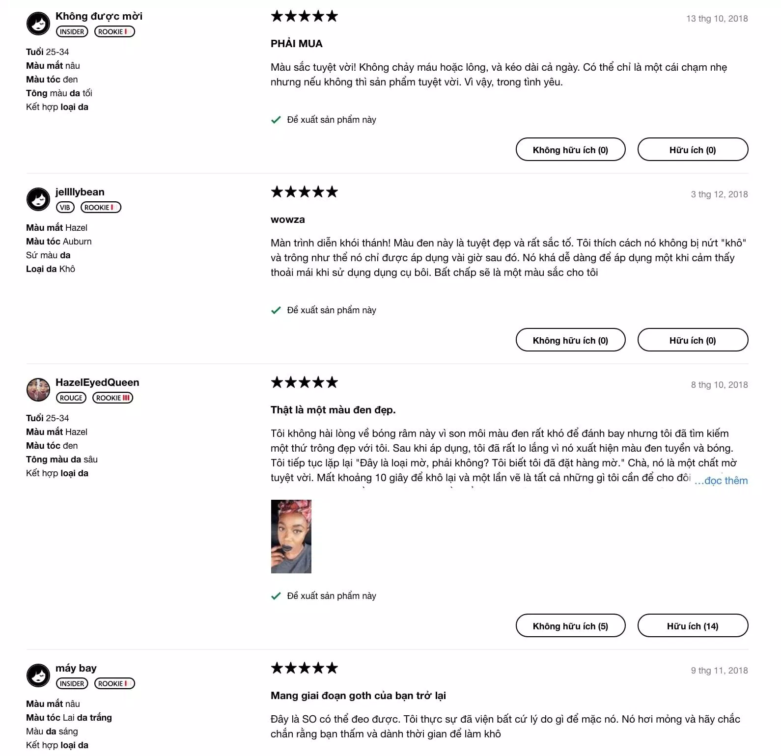 Đánh giá về son Fenty Beauty Stunna Lip Paint Longwear Fluid Lip Color trên trang Sephora (Nguồn: BlogAnChoi).