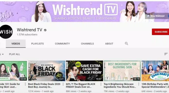 Cộng đồng Wishtrend TV có 1,57 triệu tín đồ skincare trên khắp thế giới. (Nguồn: Internet)