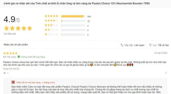 Review tinh chất se khít lỗ chân lông và làm sáng da Paulas Choice 10 Niacinamide Booster Ascorbyl Glucoside Boerhavia Diffusa Root Extract chiết xuất cam thảo Chiết xuất rễ sâm nam chống oxy hóa Glycyrrhiza Glabra Root Extract kiểm soát dầu thừa làm sáng da Niacinamide paula s choice 10 niacinamide booster paulas choice se khít lỗ chân lông Sodium Hyaluronate Vitamin B3 vitamin C