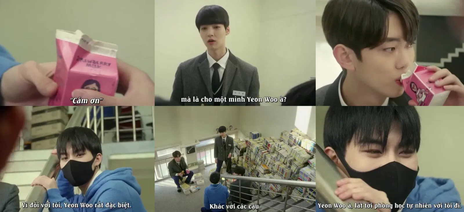 Yoo Han luôn dành sự quan tâm cho Yeon Woo - người bạn mới quen. Nhiều lần khiến cho bạn học cũ ganh tị (Ảnh: Internet)