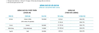 Bảng giá áo của Gecko (Ảnh BlogAnChoi)