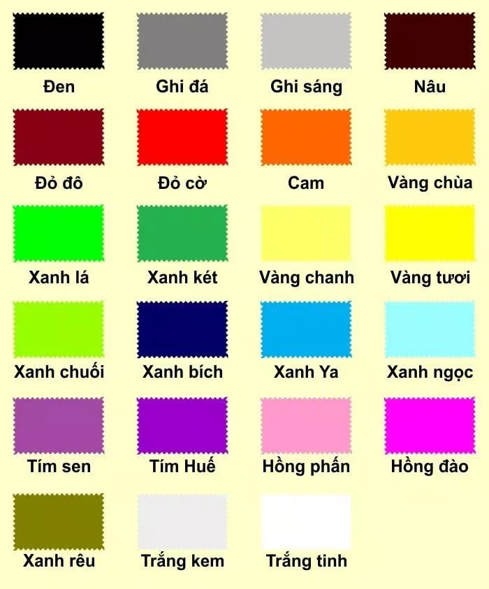 Bảng màu của Đồng phục Viet Style (Ảnh BlogAnChoi)
