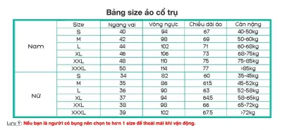 Bảng size của PRINTSTYLE Hồ Chí Minh (Ảnh BlogAnChoi)