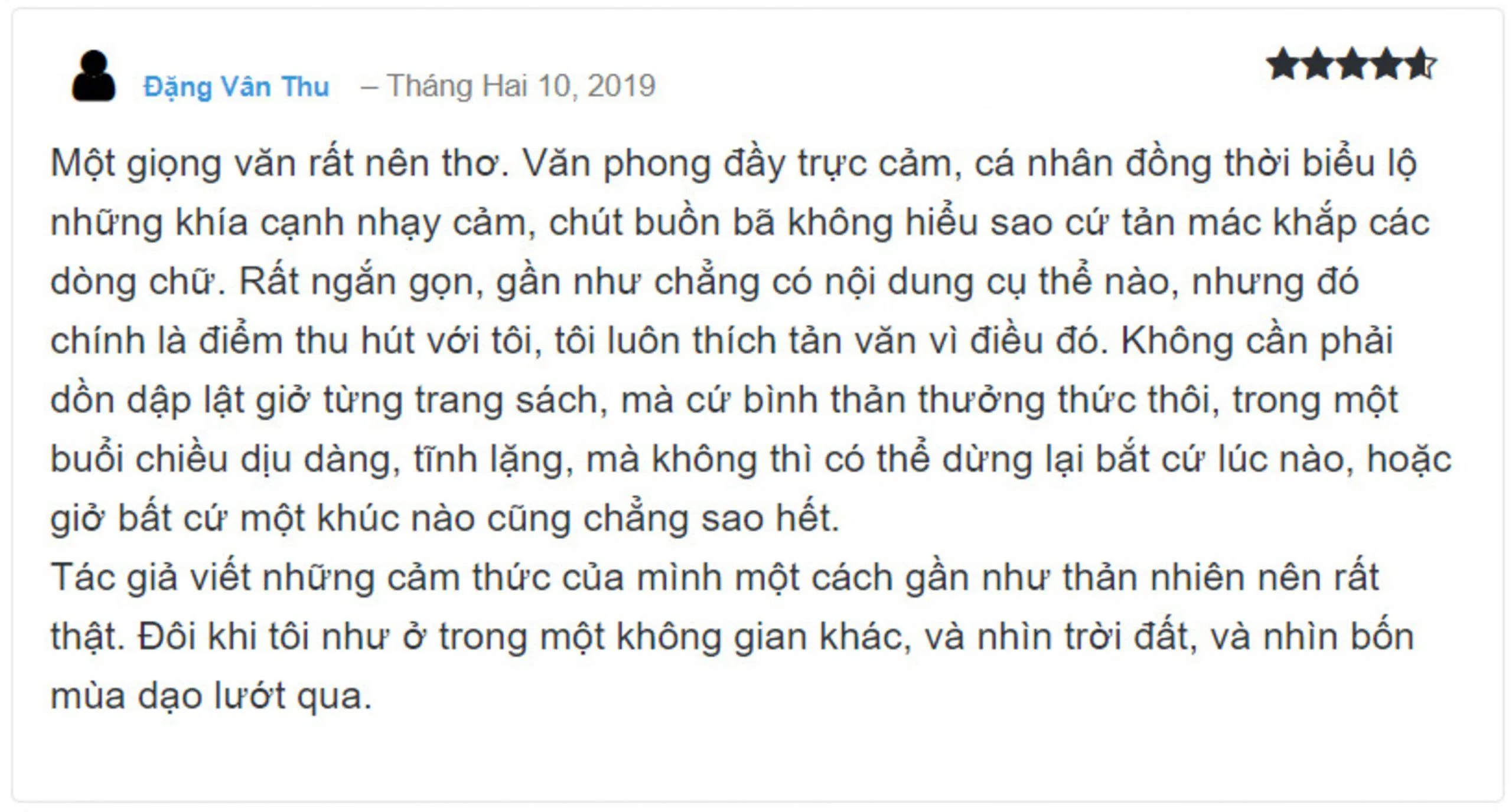 Một độc giả bình luận về cuốn sách trong trang Vnwriter. (Ảnh: BlogAnChoi)